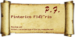 Pinterics Flóris névjegykártya